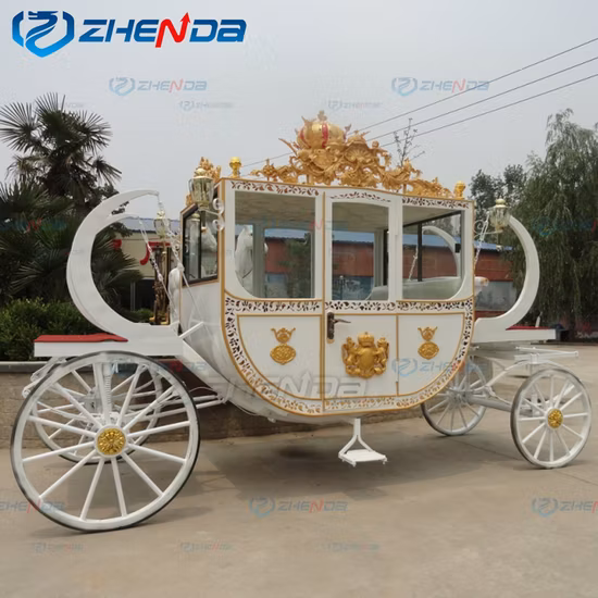 Carrinho de casamento romântico estilo jardim de luxo Transporte especial Veículo elétrico para cavalos